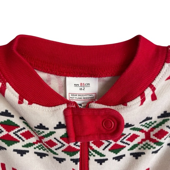 Hanna Andersson Red and White Reindeer Pajamas 85 cm US Size 2 Unisex - Picture 3 of 15